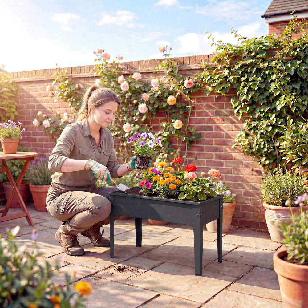 Outsunny Black Metal Raised Garden Bed 45 x 60 x 27cm Image 3