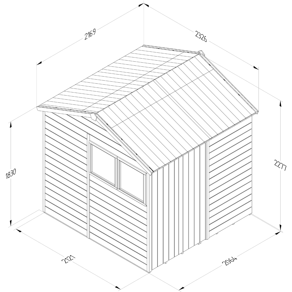 Forest Garden Timberdale 7 x 7ft Single Opening Reverse Apex Garden Shed Image 9