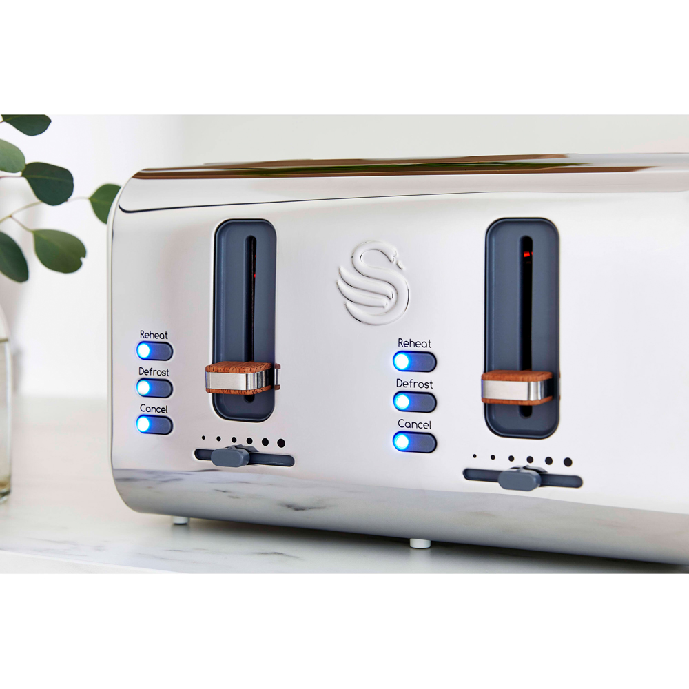 Swan Nordic EEJB147 White 4 Slice Toaster 1.7L Kettle and 20L Microwave Bundle Image 5