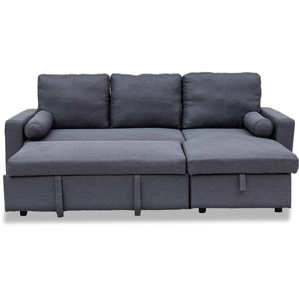 Indoor Living Manhattan 3 Seater Grey Chaise Sofa Bed Image 5