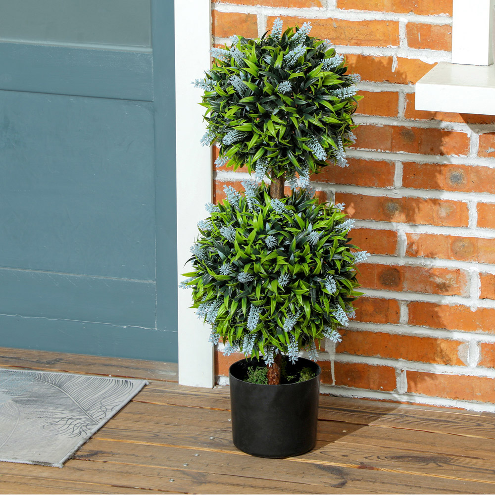 Portland Blue Lavender Flower Artificial Plant in Pot 2 Pack Image 3