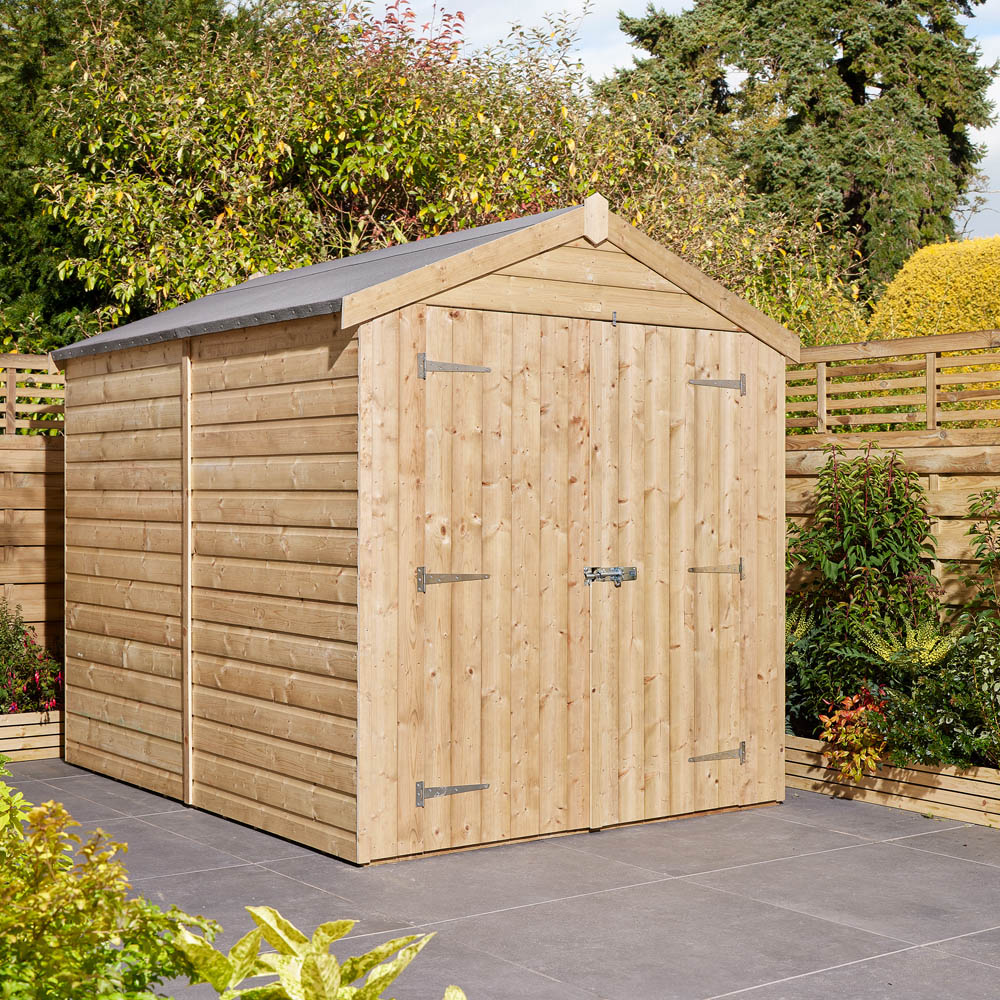 Rowlinson 8 x 6ft Double Door Shiplap Apex Shed Image 3