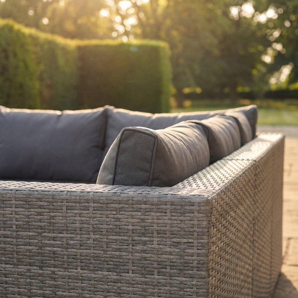 Artemis Home Oliena 8 Seater Grey Rattan Large U-Shaped Modular Garden Furniture Set Image 5