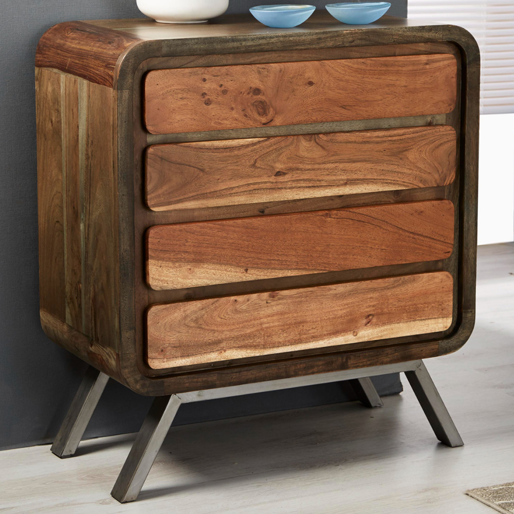 Brooklyn Aleiny 4 Drawer Wooden Wide Chest of Drawers Image 1
