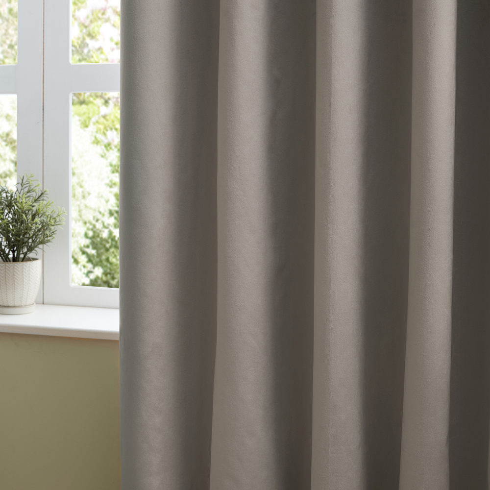Furn The Ultimate Silver Velvet Fully Lined Pencil Pleat Curtains 229 x 137cm Image 2