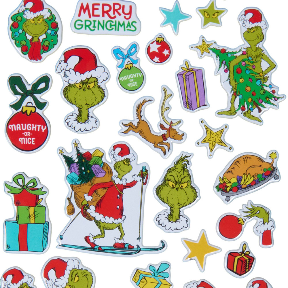 Pack of 2 Grinch Puffy Sticker Sheets Image 5