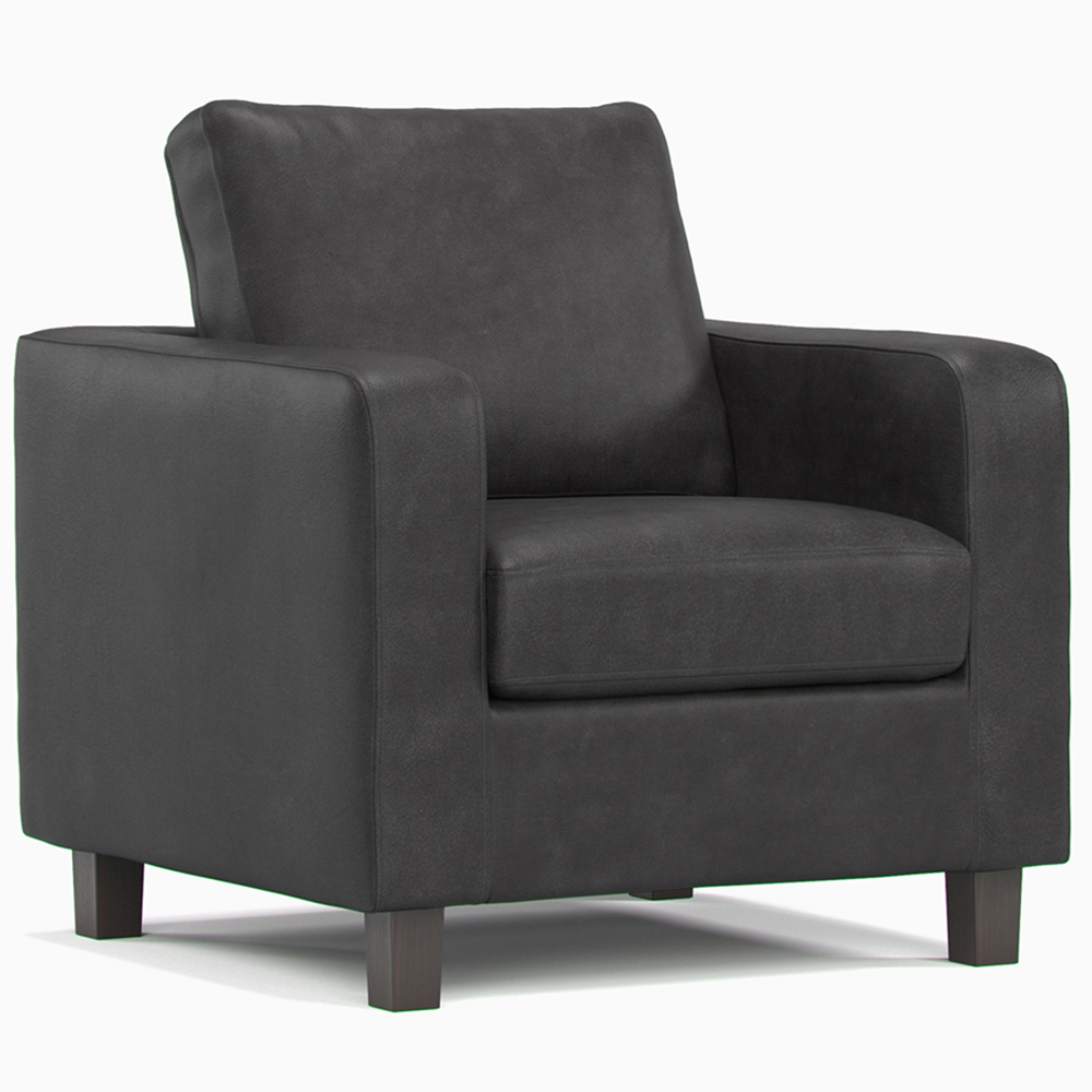 York Black Faux Leather Armchair Image 2
