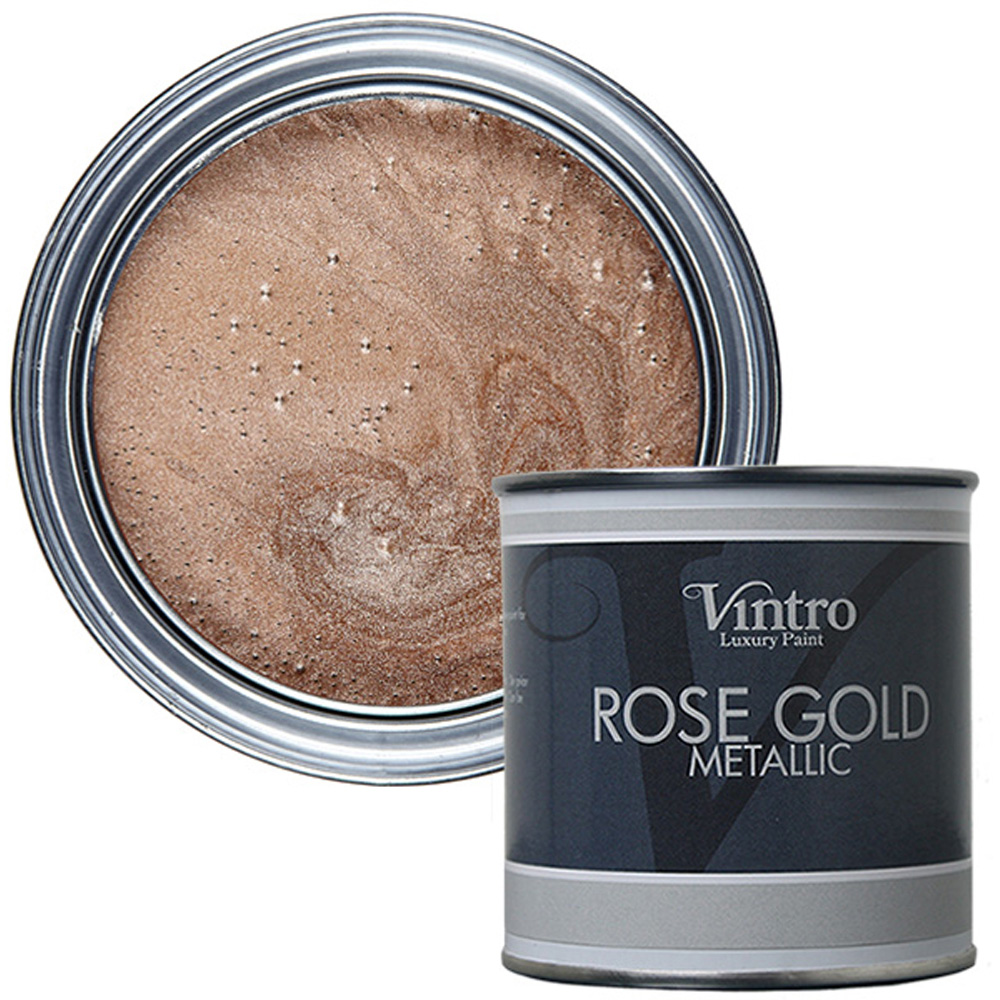 Vintro Paint Rose Gold Decorative Metallic Paint 250ml Image 1