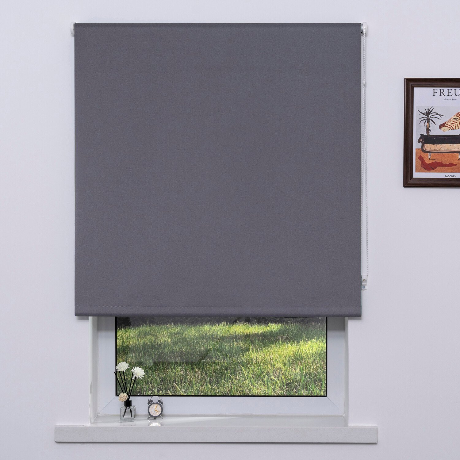 Plain Blackout Blinds - Moon Grey / 90cm Image 2