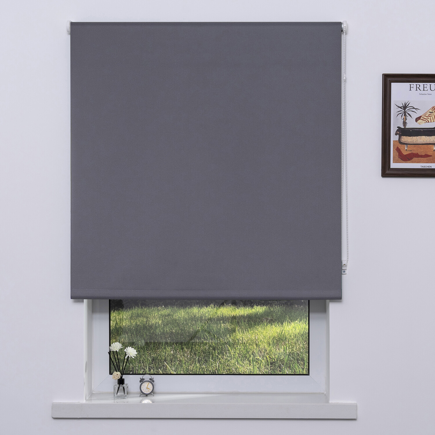 Plain Blackout Blinds - Moon Grey / 90cm Image 1