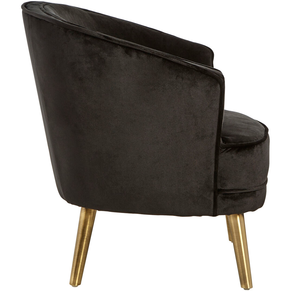 Premier Housewares Louxor Black Velvet Round Chair Image 3