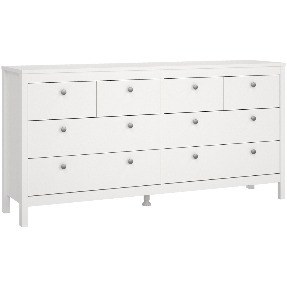 Florence Madrid 8 Drawers White Double Dresser Image 2