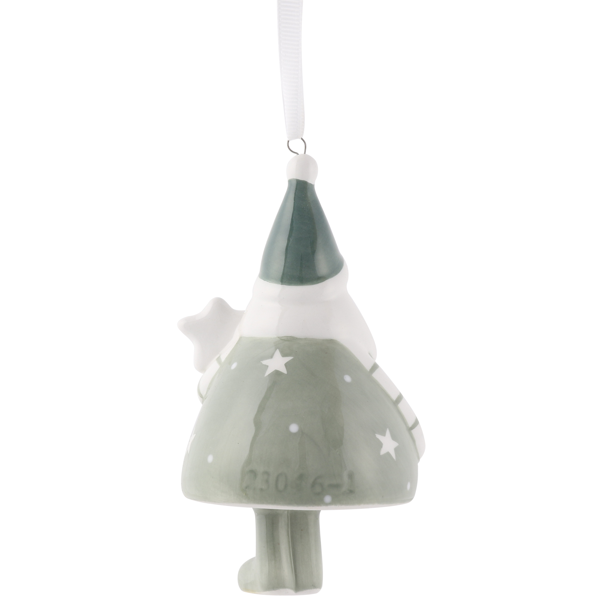 Sage Ceramic Santa Bell - Green Image 3