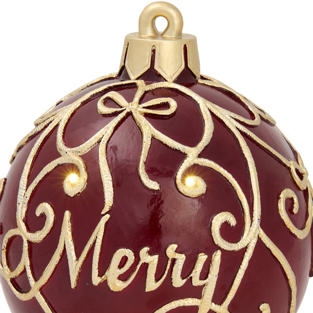 Merry Light-Up Bauble Burgundy Image 5