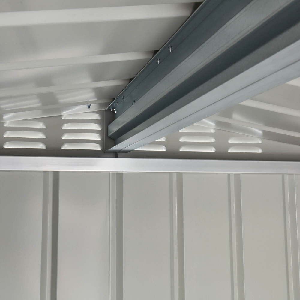 Globel 6 x 5ft 2 Door Grey Metal Apex Garden Shed Image 4