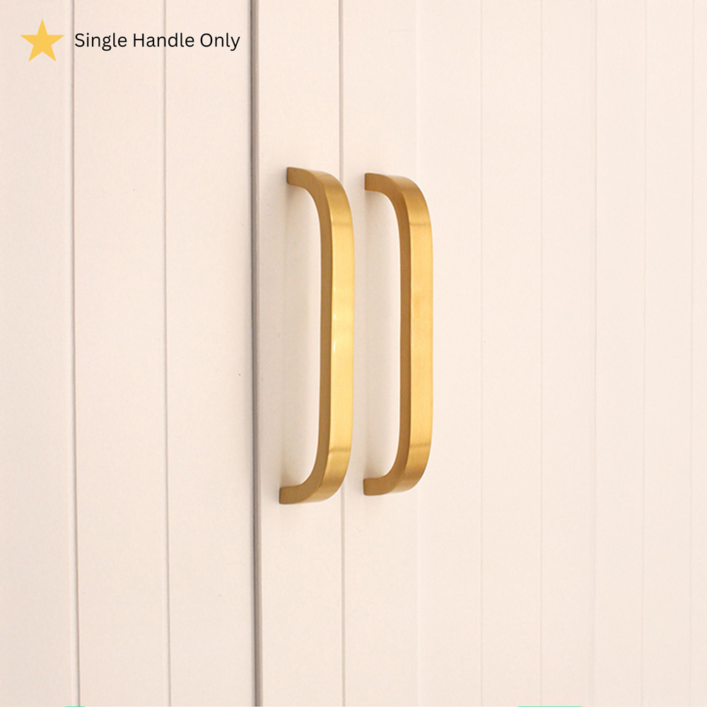 Spira Brass Satin Brass Curved Bar Handle 300mm Image 2