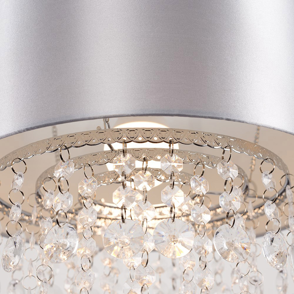 ValueLights Jesmond Silver Grey Droplet Easy Fit Ceiling Light Shade Image 5
