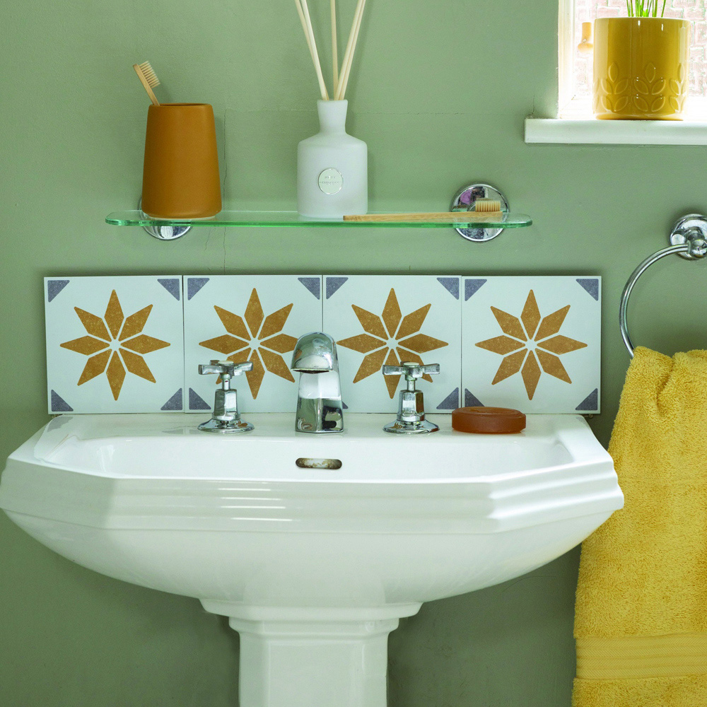 d-c-fix Alia Gold Sticky Back Vinyl Wall Tile 18 Pack Image 3