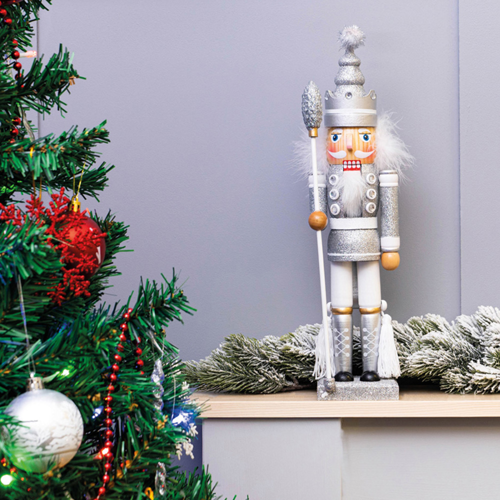 St Helens Silver Glitter Nutcracker 40cm Image 4