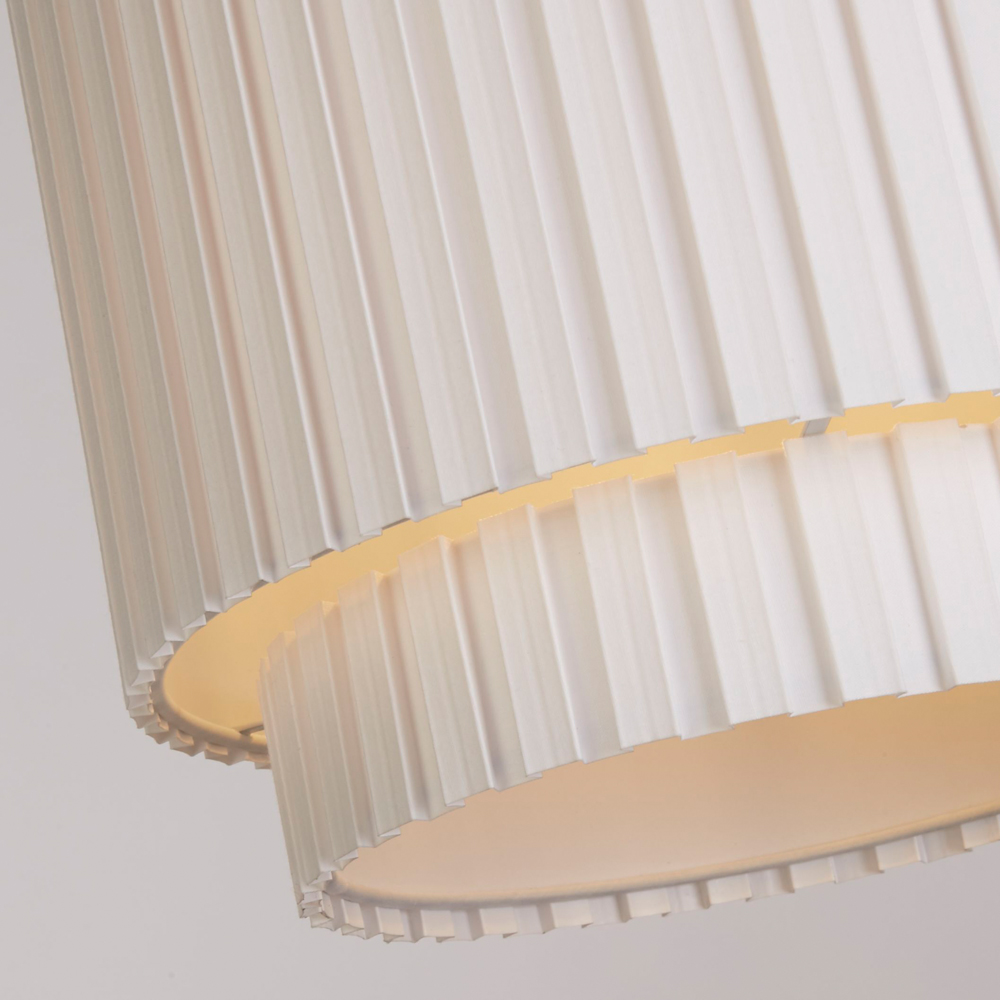 Lighting Collection Aurelia 2 Tier White Box Pleat Ceiling Shade Image 4