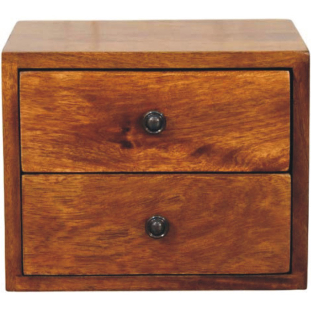 Artisan Furniture Solis Chestnut 2 Drawer Mango Wood Wall-Mounted Nightstand Image 2