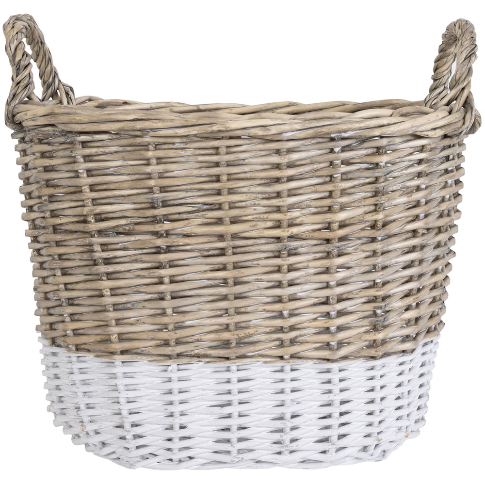 Charles Bentley Snug Dual Tone Wicker Oval Log Basket Set of 2 Image 4