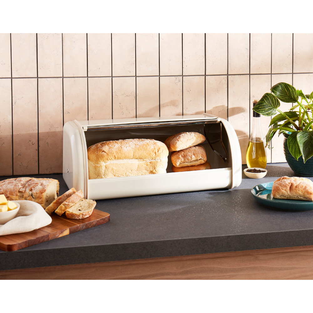 Morphy Richards Equip 12L Cream Roll Front Bread Bin Image 4