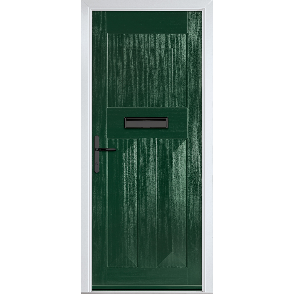 Crystal-Direct Eaton Solid Green GRP None Glass Right Hand Open Front Door 890 x 2090mm Image 1