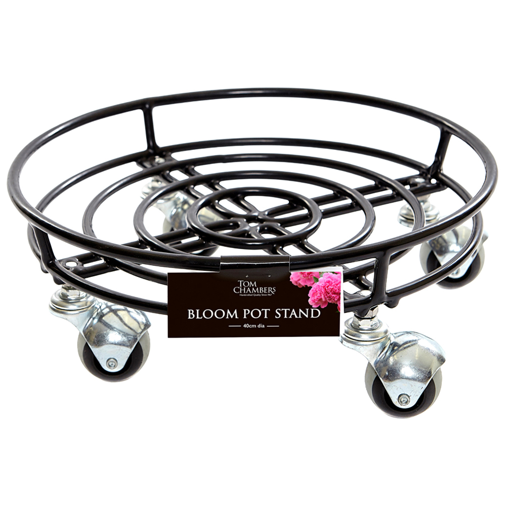 Samuel Alexander Tom Chambers Round Black Metal Pot Stand 2 Pack Image 1