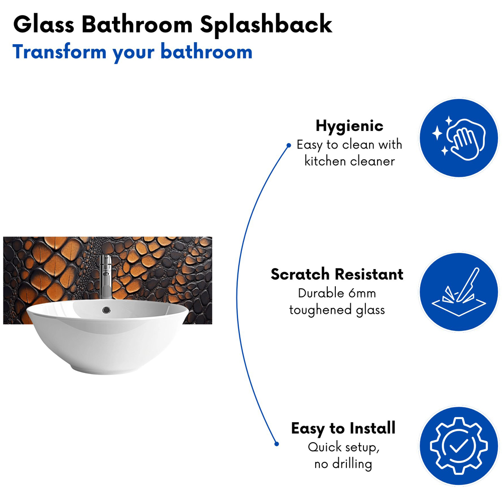 Warren Reed Designer Snakeskin Print Bathroom Splashback 25 x 60cm Image 4