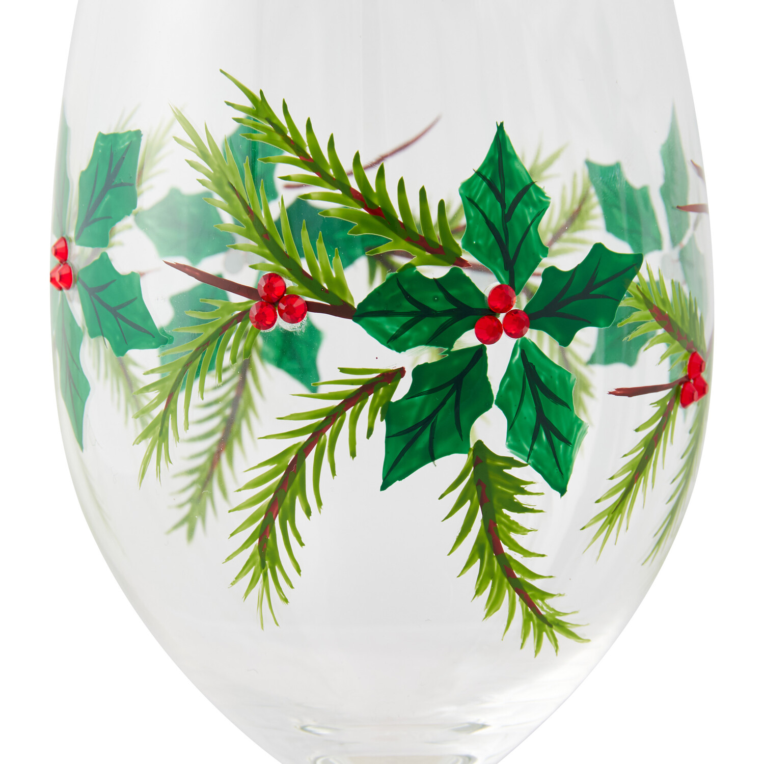 Christmas Holly Berry Wine Glass Image 2