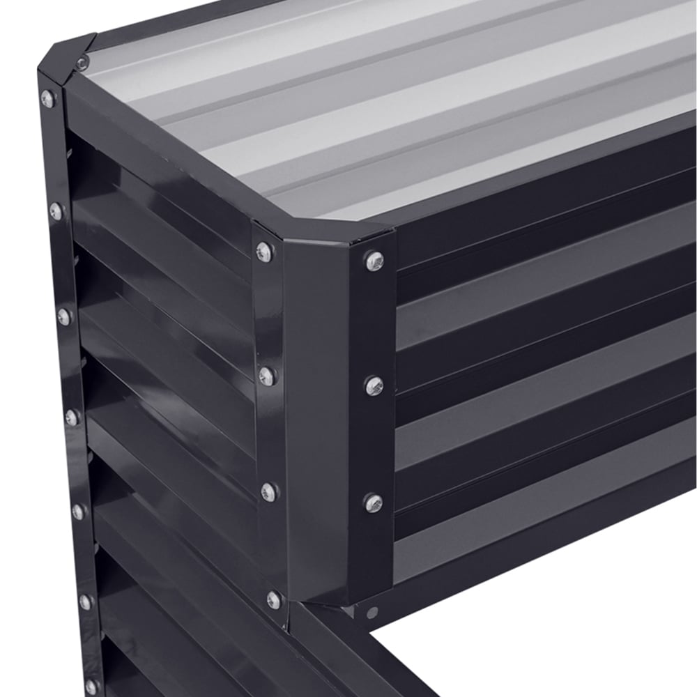 Living and Home Black Weather-Resistant Galvanized Steel Raised Garden Bed Image 4