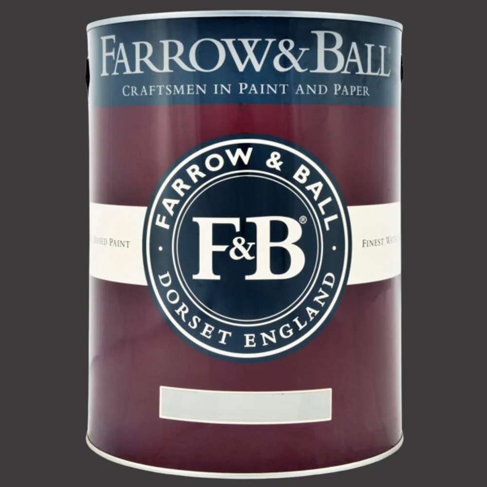 Farrow & Ball Estate Eggshell Pitch Black Satin Paint 5L Image 2