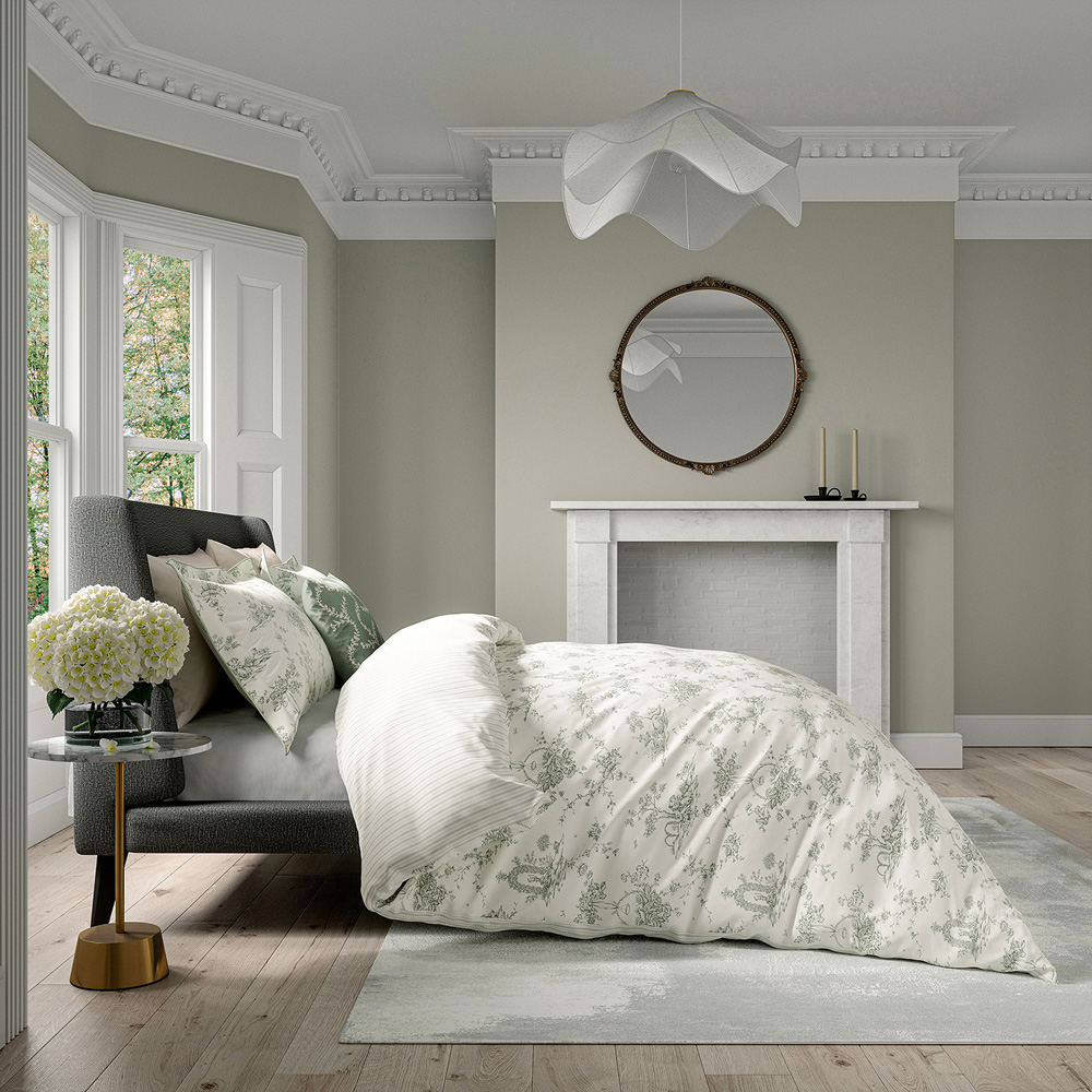 V&A Garden Of Love Super King Size Green Duvet Set Image 5