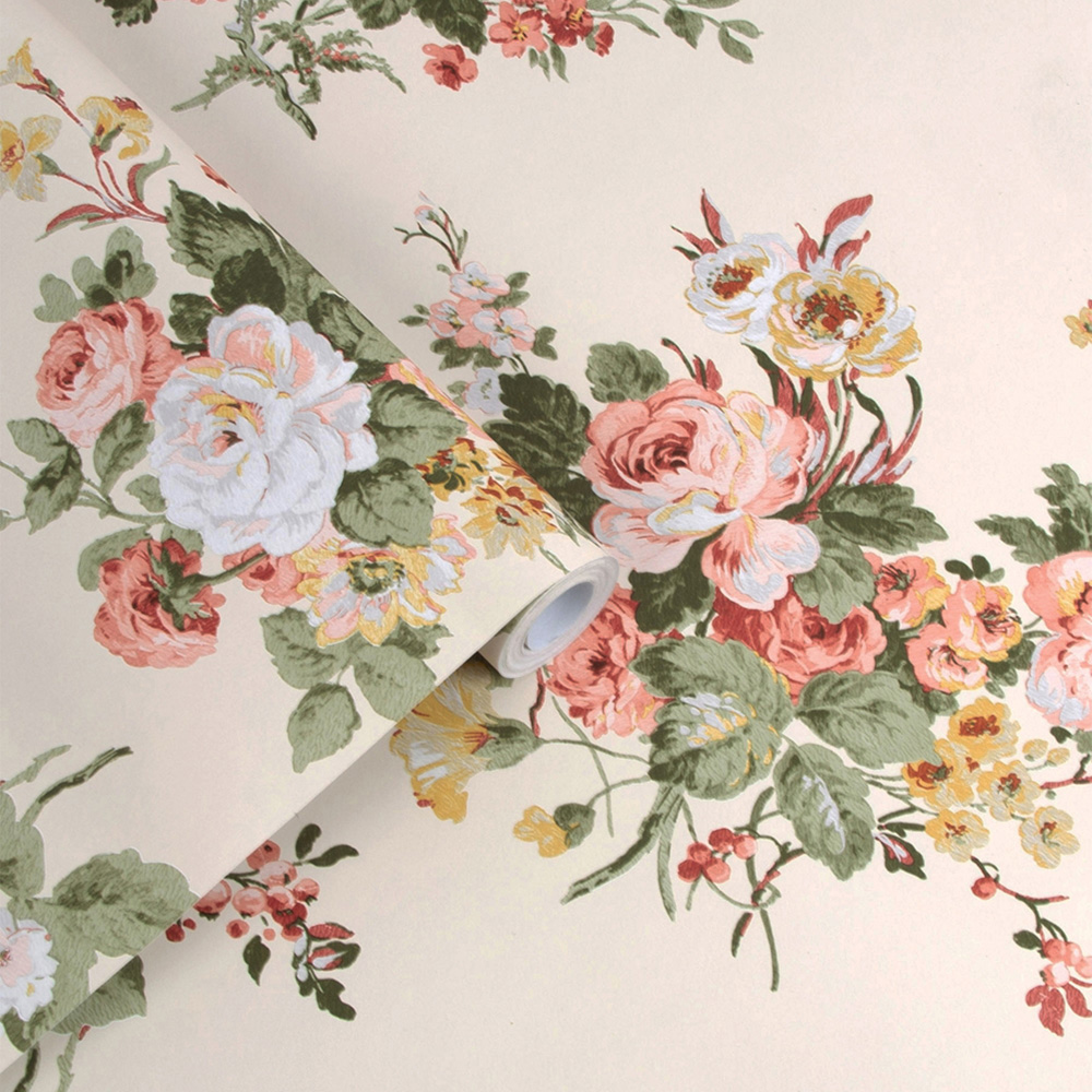 Laura Ashley Rosemore Pale Sable Wallpaper Image 2
