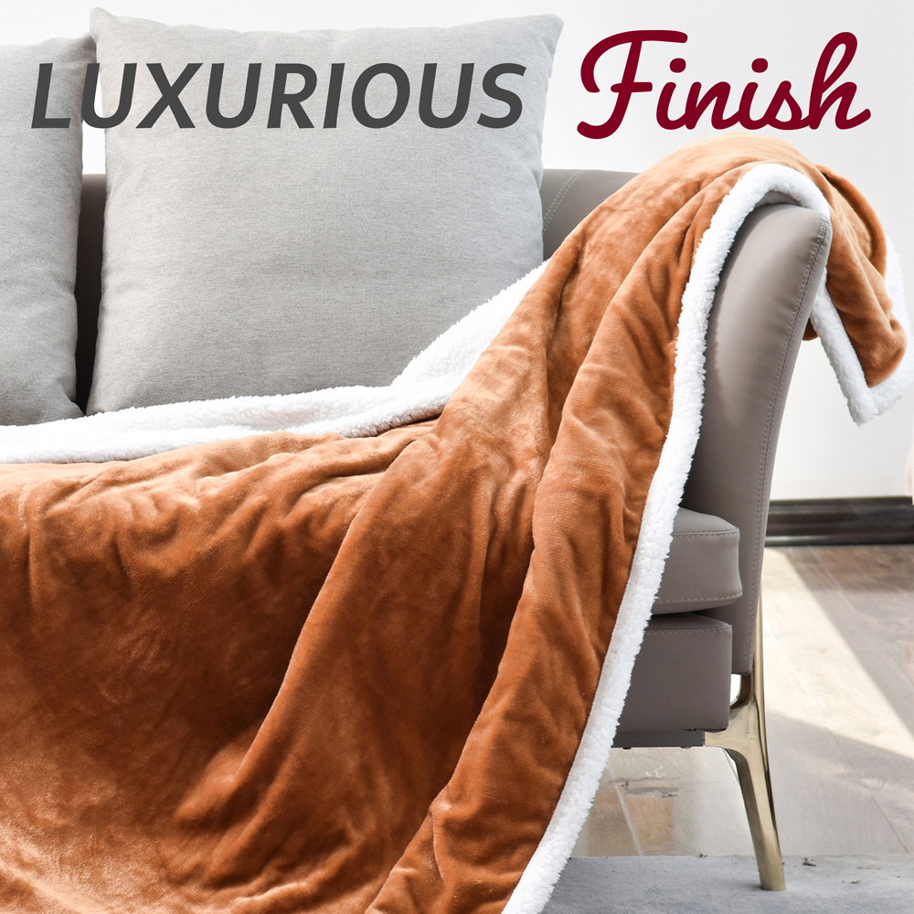 GlamHaus Tan Electric Heated Throw 160 x 130cm Image 2