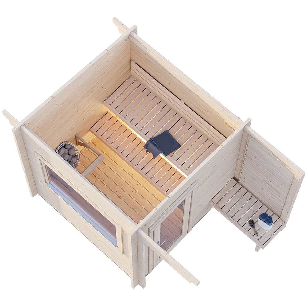 Palmako Sanna 6.8 x 6.8ft Pent Outdoor Sauna Image 4