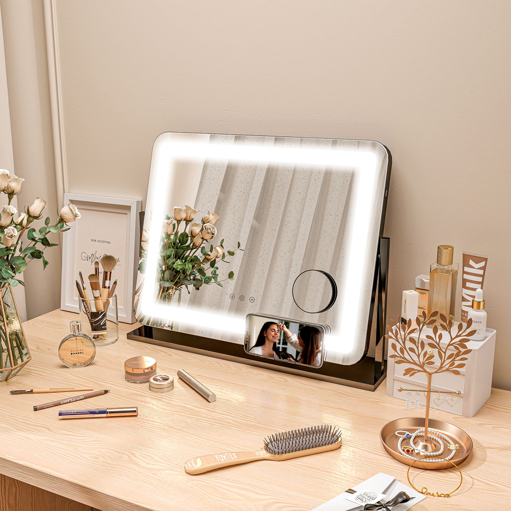 Portland Dimmable 360 Degree Rotation LED Lighted Vanity Mirror with USB Port Image 2