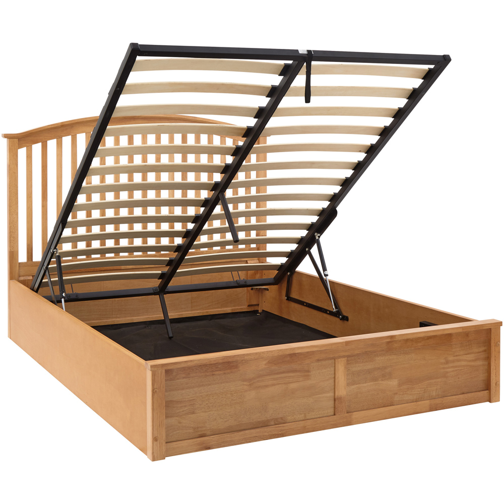 GFW Madrid King Size Oak Wood Wooden Ottoman Bed Image 4
