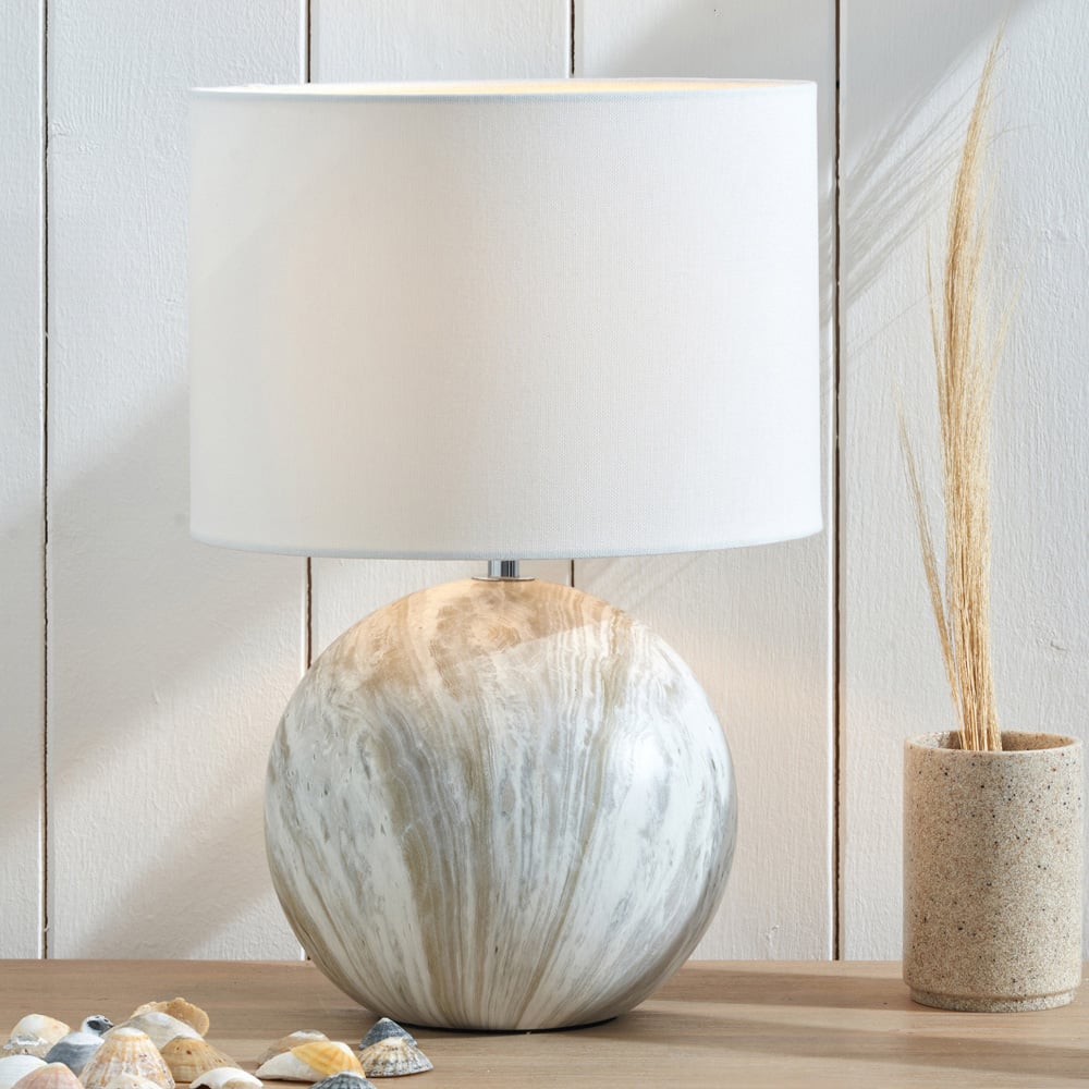 Pacific Lifestyle Viejo Grey Stone Effect Ceramic Table Lamp Image 2