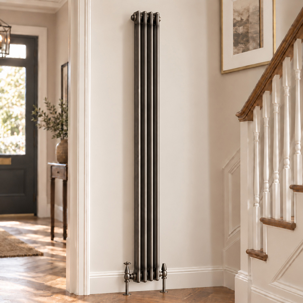Go Bathrooms Clarence Raw Metal 3 Column Radiator 1800 x 200mm Image 2
