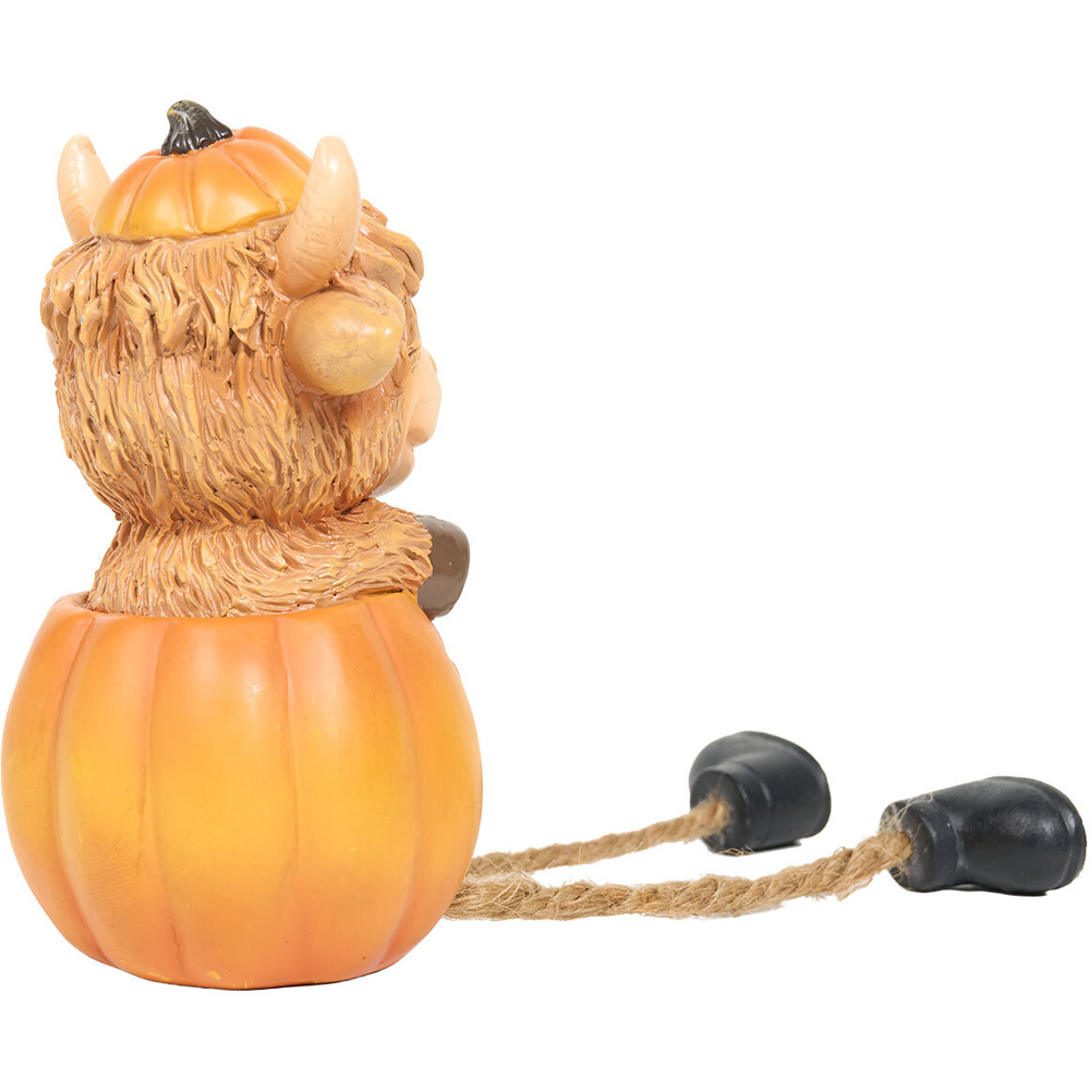 Halloween Sitting Highland Cow Decoration Image 6