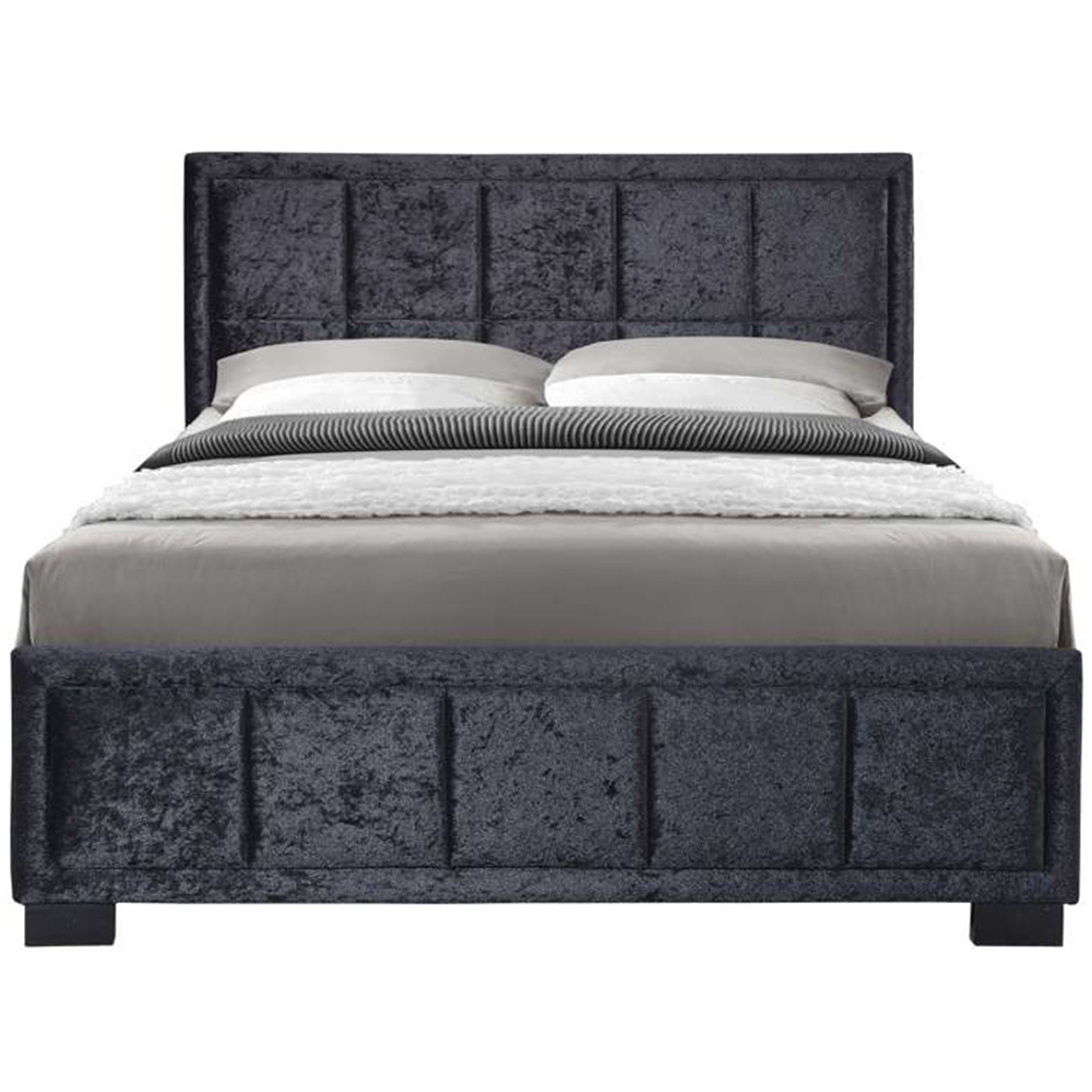 Hannover King Size Black Velour Bed Frame Image 4