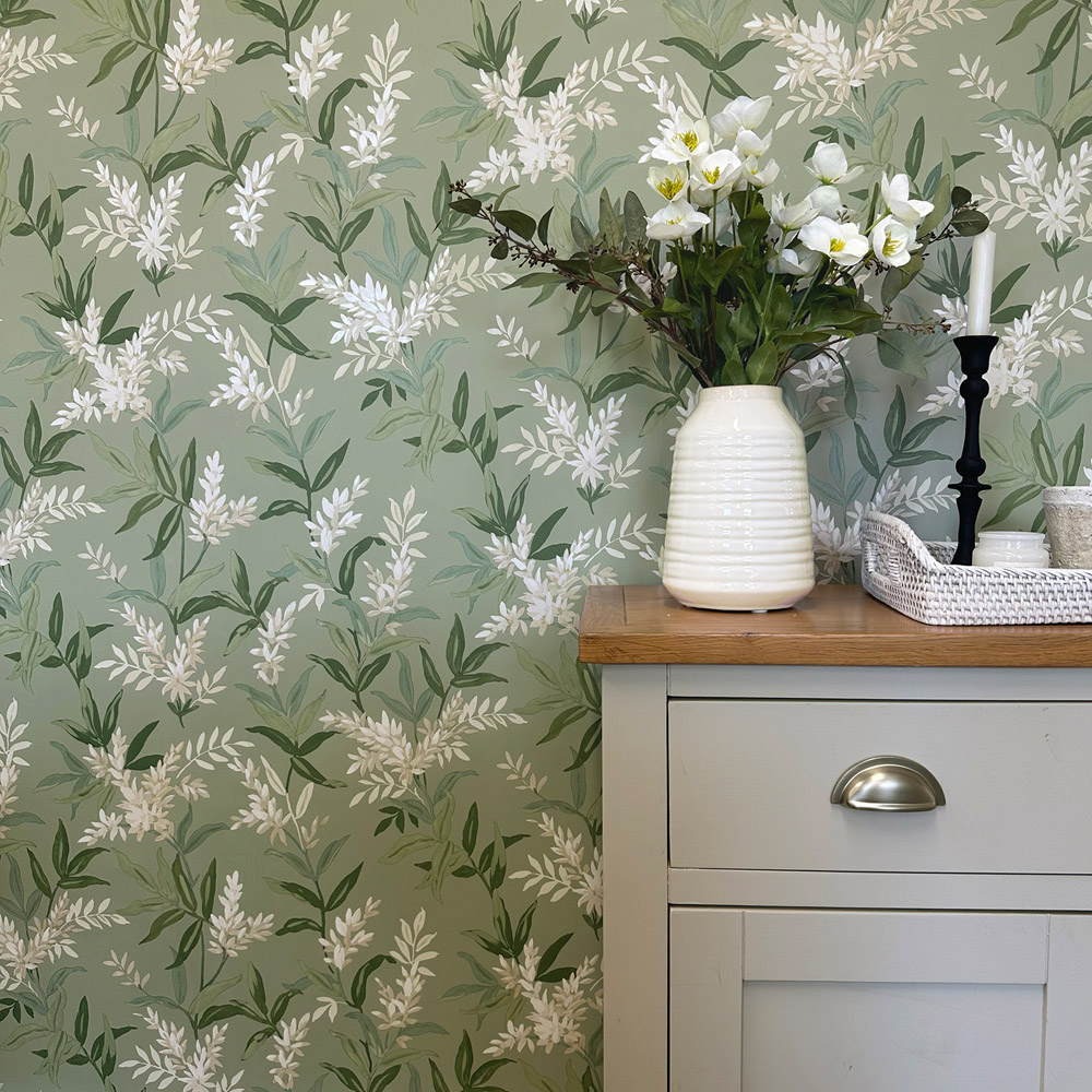 Belgravia Decor Olivia Floral Sage Wallpaper Image 3