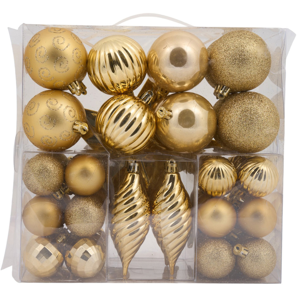 Bauble and Tree Topper Set Gold Image 2