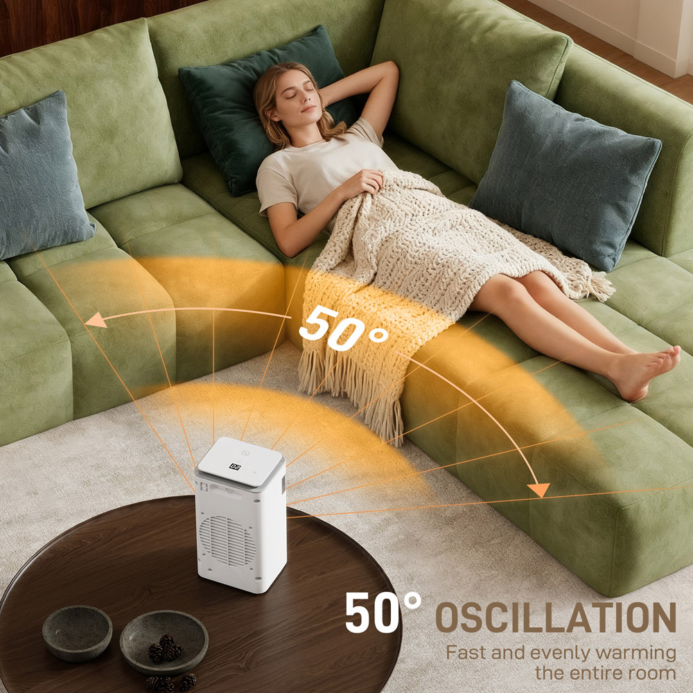 HOMCOM White 3 Mode Electric Heater with Fan 1500W Image 6