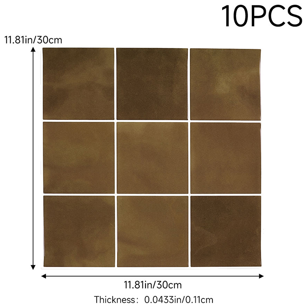 Living and Home 9 Grid Terracotta Peel and Stick Wall Tile Sticker 10 Pack Image 9