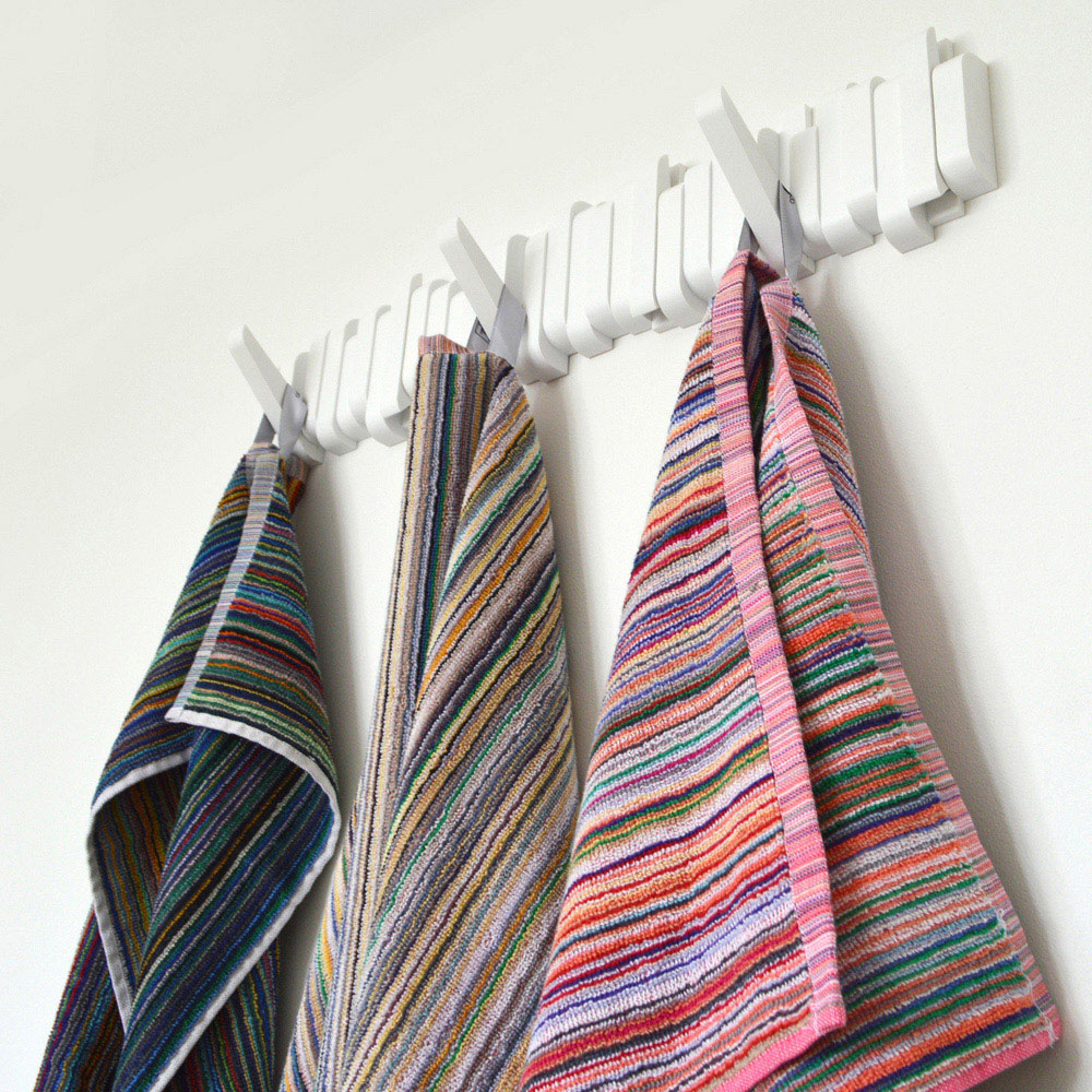 Odyssey Collection Recycled Cotton Multicolour Stripe Hand Towel 6 Pack Image 3
