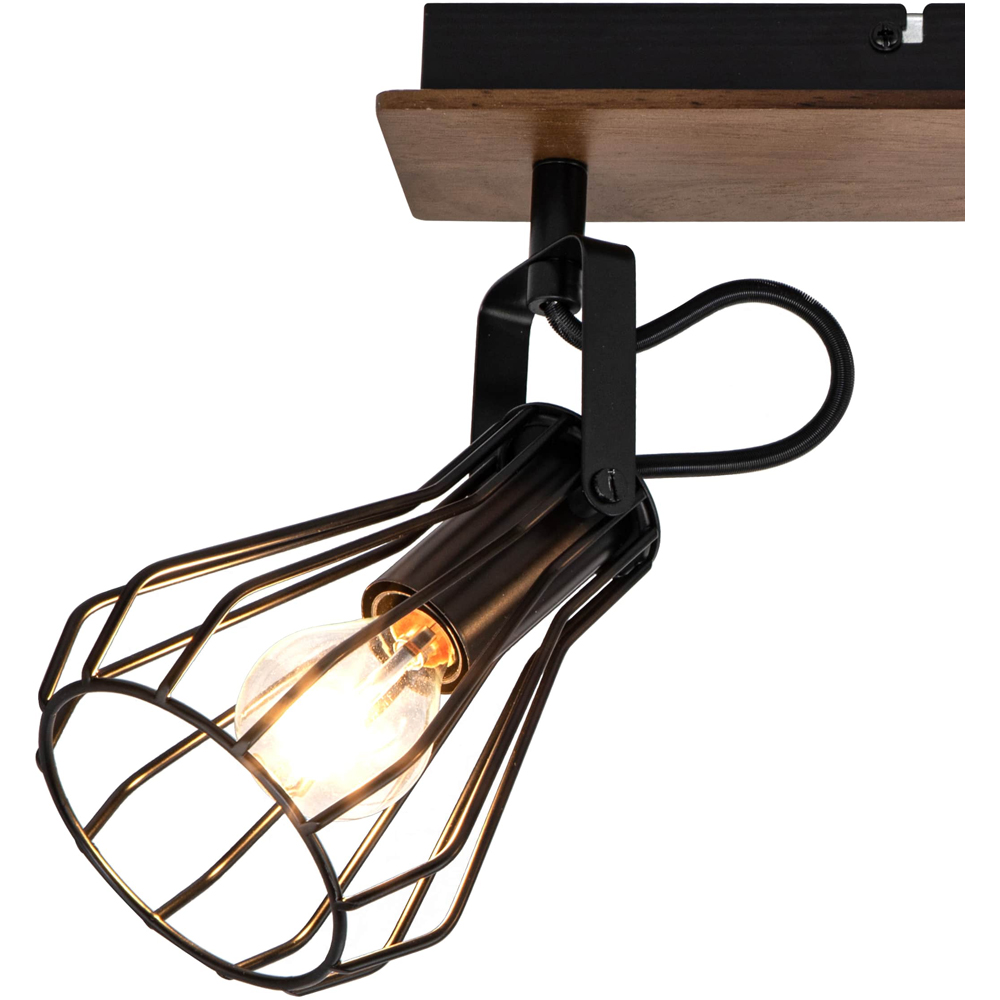 Cosylyte Kendan Matt Black 3 Light Wire Shade Spotlight Image 3