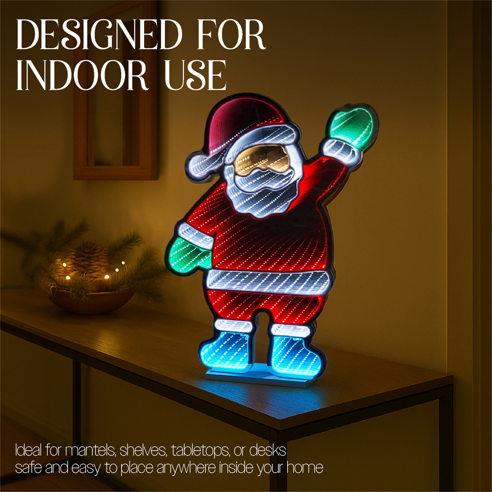 Xmas Haus 200 Super Bright LED Santa Infinity Light 39 x 59cm Image 6